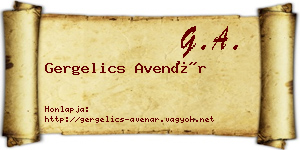 Gergelics Avenár névjegykártya